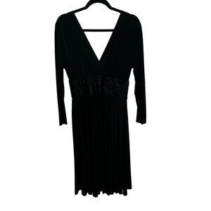 JS Boutique V Neck Knee Length Cocktail Dress Grunge Dark Romantic Size 4 Black